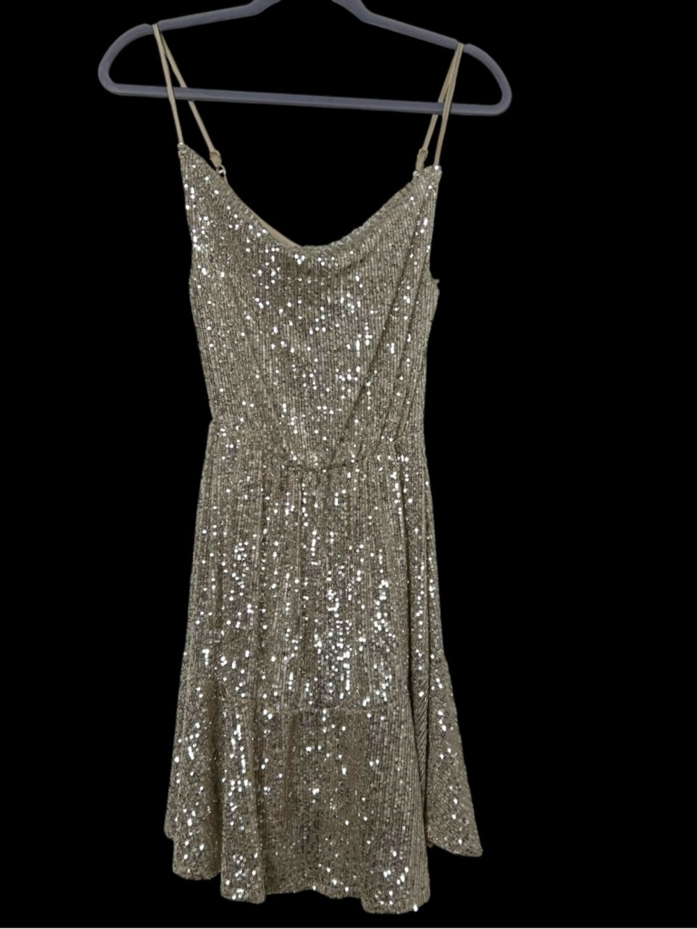 Champagne Gold Sequin Mini Dress Size XS